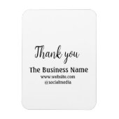 Simple thank you add business name details text magneet (Verticaal)