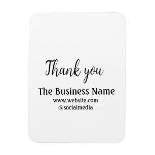 Simple thank you add business name details text magneet