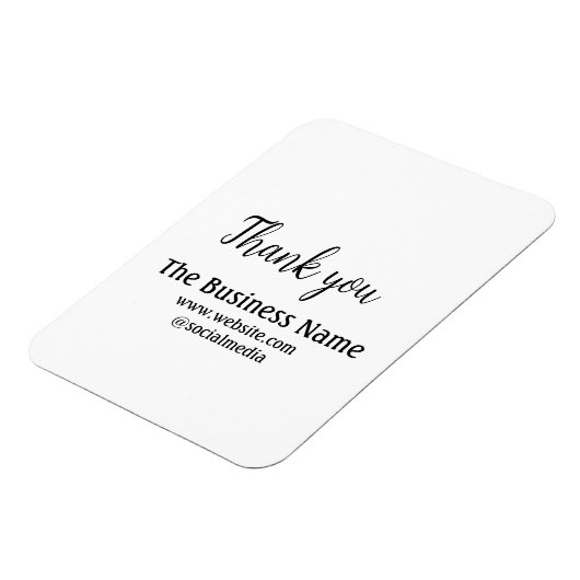 Simple thank you add business name details text magneet (Linkerzijde)