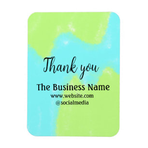 Simple thank you add business name details text magneet
