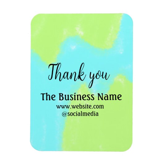 Simple thank you add business name details text magneet (Verticaal)