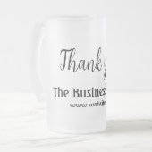 Simple thank you add business name details text matglas bierpul (Voorkant links)