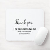 Simple thank you add business name details text muismat (Met muis)
