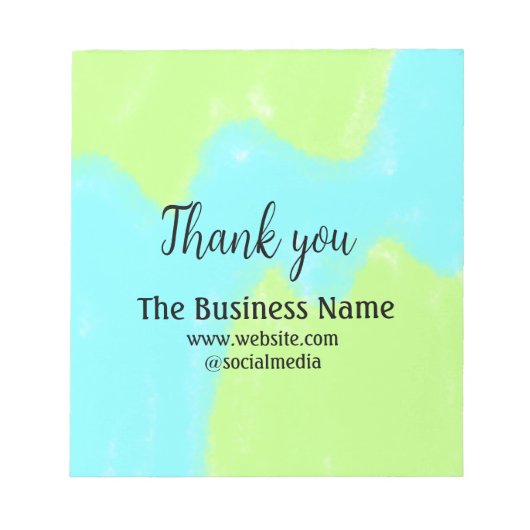 Simple thank you add business name details text notitieblok (Voorkant)