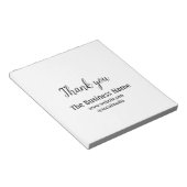Simple thank you add business name details text notitieblok (Schuin)