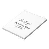 Simple thank you add business name details text notitieblok (Linkerzijde)