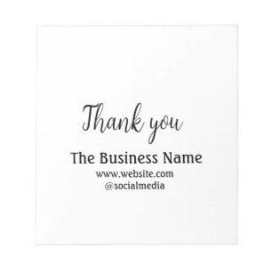 Simple thank you add business name details text notitieblok