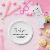 Simple thank you add business name details text papieren bordje (Feest)