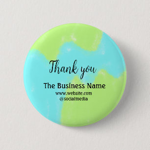 Simple thank you add business name details text ronde button 5,7 cm