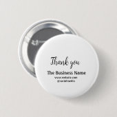 Simple thank you add business name details text ronde button 5,7 cm (Voorkant /achterkant)