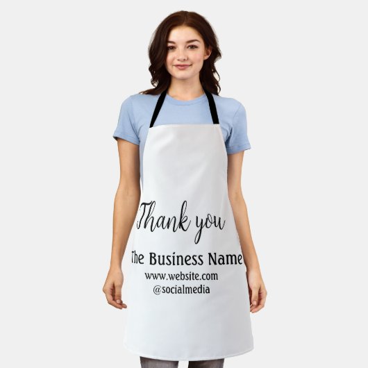 Simple thank you add business name details text schort (Gedragen)