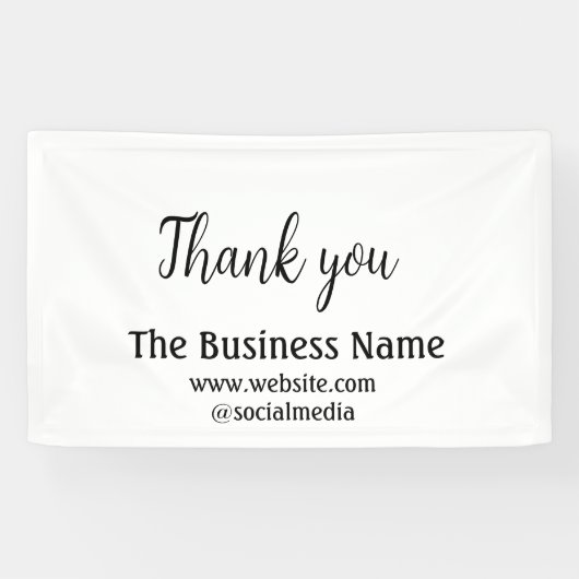 Simple thank you add business name details text t spandoek (Horizontaal)