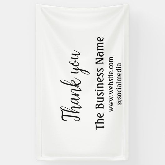 Simple thank you add business name details text t spandoek (Verticaal)