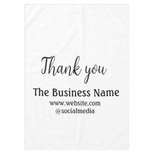 Simple thank you add business name details text tafelkleed