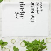 Simple thank you add business name details text theedoek (Gevouwen)