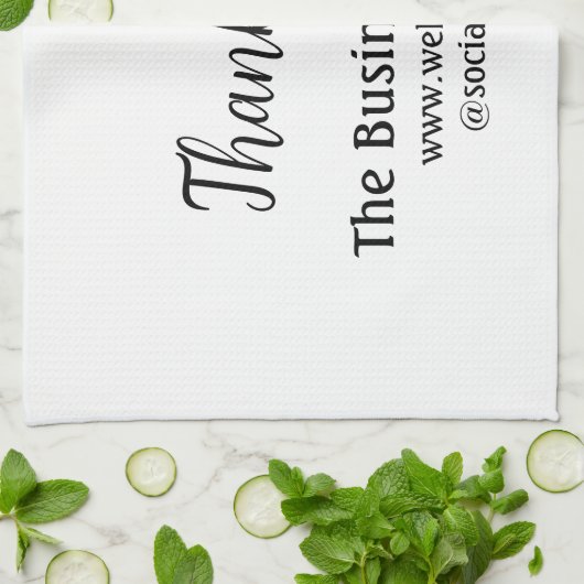 Simple thank you add business name details text theedoek (Gevouwen)