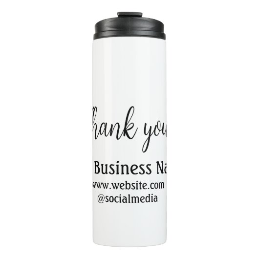 Simple thank you add business name details text thermosbeker (Voorkant)