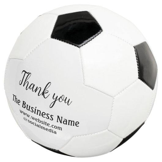 Simple thank you add business name details text voetbal (Drie kwart)
