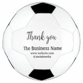 Simple thank you add business name details text voetbal (Voorkant)