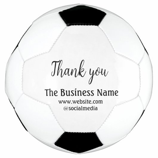Simple thank you add business name details text voetbal (Voorkant)