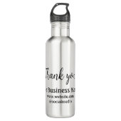 Simple thank you add business name details text waterfles (Voorkant)