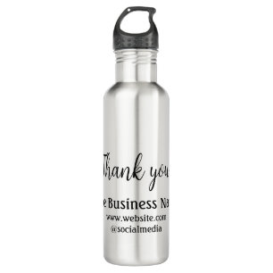 Simple thank you add business name details text waterfles 