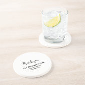 Simple thank you add business name details text zandsteen onderzetter (Zijkant)