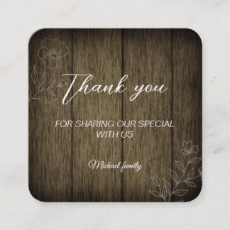 Simple thank you card  vierkante visitekaartje