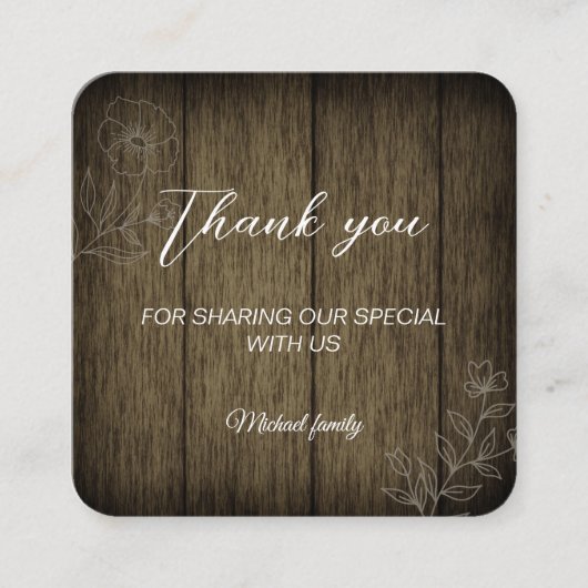 Simple thank you card vierkante visitekaartje (Voorkant)