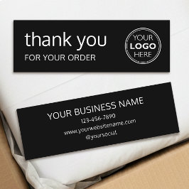 Simple Thank You Logo Brand Modern Black Mini Visitekaartje