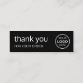 Simple Thank You Logo Brand Modern Black Mini Visitekaartje (Voorkant)