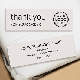 Simple Thank You Logo Brand Modern Off-White Mini Visitekaartje