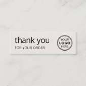 Simple Thank You Logo Brand Modern Off-White Mini Visitekaartje (Voorkant)