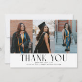 Simple Thank You White Grad Multi Photo Aankondiging (Voorkant)