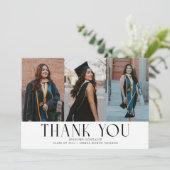 Simple Thank You White Grad Multi Photo Aankondiging (Staand voorkant)