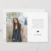 Simple Thank You White Grad Multi Photo Aankondiging (Achterkant)