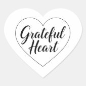 Simple Thankful Heart Line Drawing Hart Sticker (Voorkant)