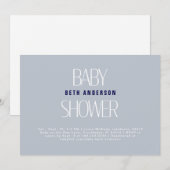 Simple Things Dusty Blue Baby shower II Kaart (Voorkant / Achterkant)