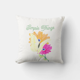'Simple Things' Flowers and Butterflies Kussen