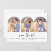 Simple Three Arch Photo Wedding Save The Date (Voorkant / Achterkant)