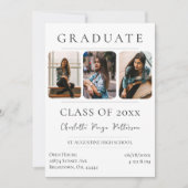 Simple Three Photo Afstuderen | wit Kaart (Voorkant)