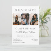 Simple Three Photo Afstuderen | wit Kaart (Staand voorkant)