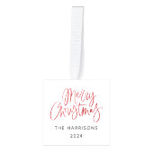 Simple Three Photo Red & White Christmas Decoratie (Voorkant)