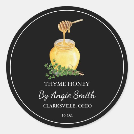 Simple Thyme Infused Honey Label (Voorkant)