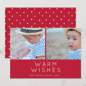 Simple Tidings Polka Dot Lijst Foto Feestdagenkaart (Voorkant / Achterkant)