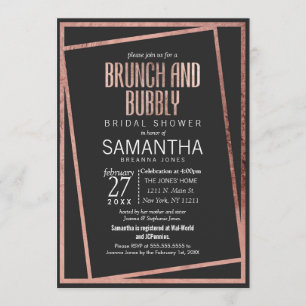 Simple Tilling Roos Gold Border Black Brunch Bubbl Kaart