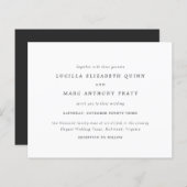 Simple Timeless Budget Wedding Invitation (Voorkant / Achterkant)
