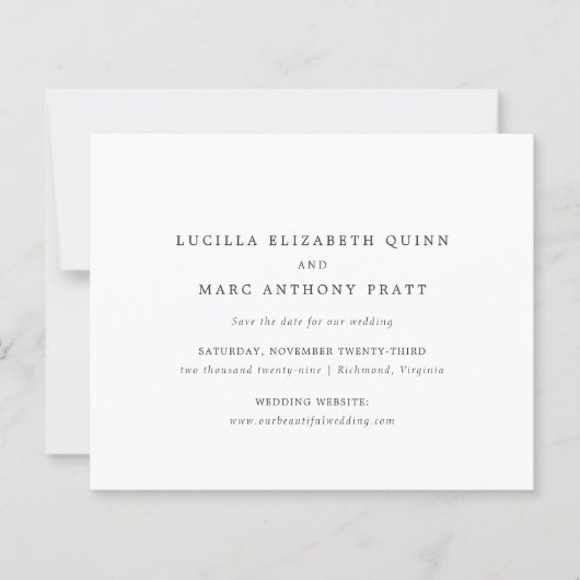 Simple Timeless Budget Wedding Save the Date (Voorkant)