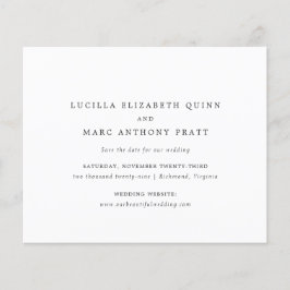 Simple Timeless Budget Wedding Save the Date Flyer