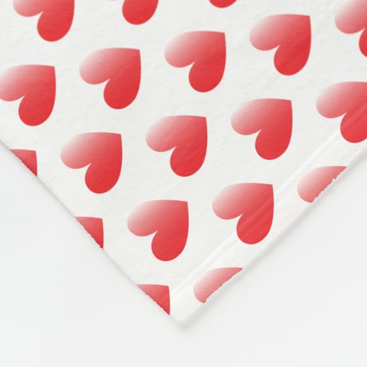 Simple Tiny Heart Pattern - White and Red Girly Fleece Deken (Hoek)